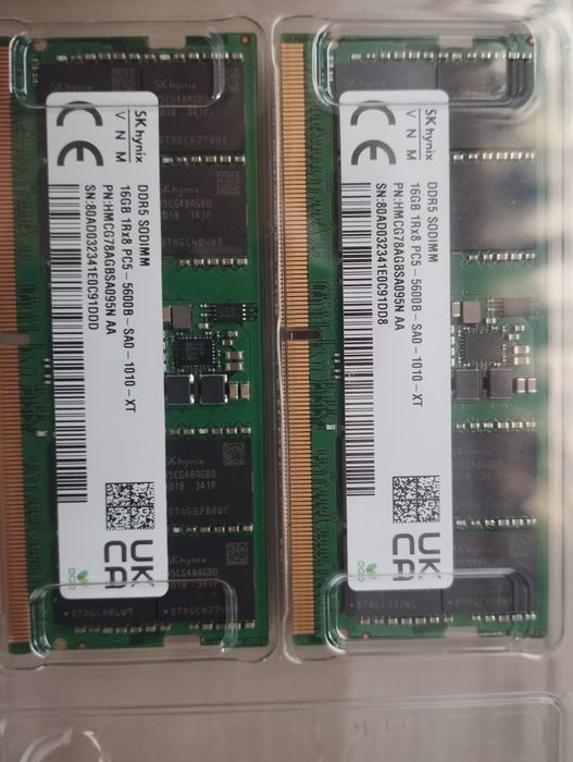 32 GBs RAM 16x2 Sodimm 5060hz