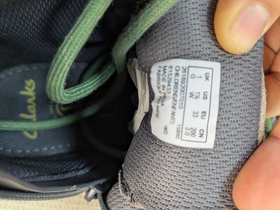 Clarks Heath Hike Youth trzewiki skórzane szare rozm. 33