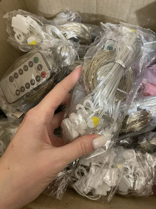 Вогники, гірлянда штора