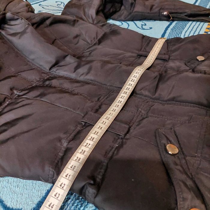 Пуховик чорний жіночий zara. Розмір 46-48