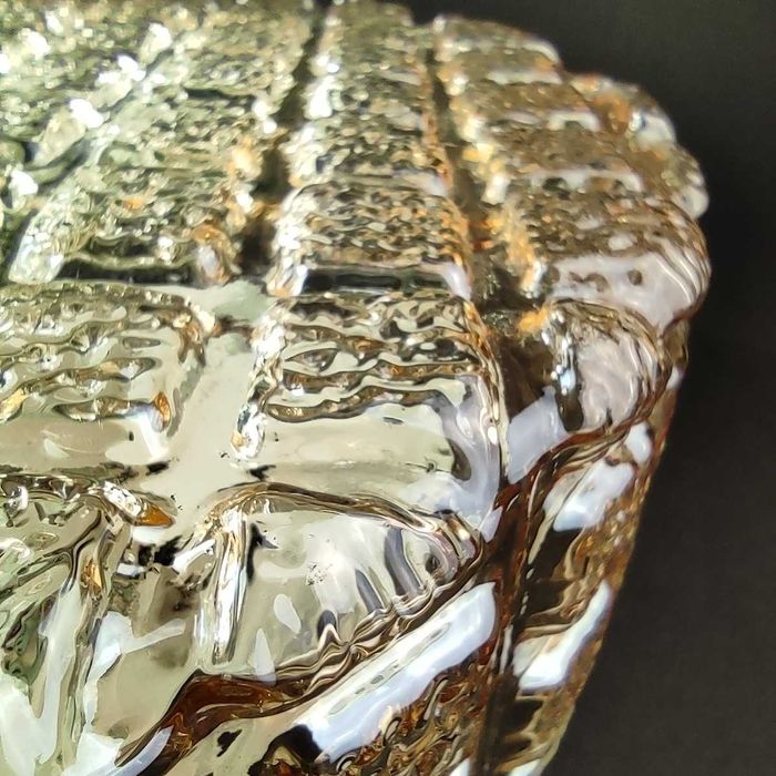 Plafon - szkło opalizujące - wzór w kratkę z lat 70-nr 2 -uszkodzony