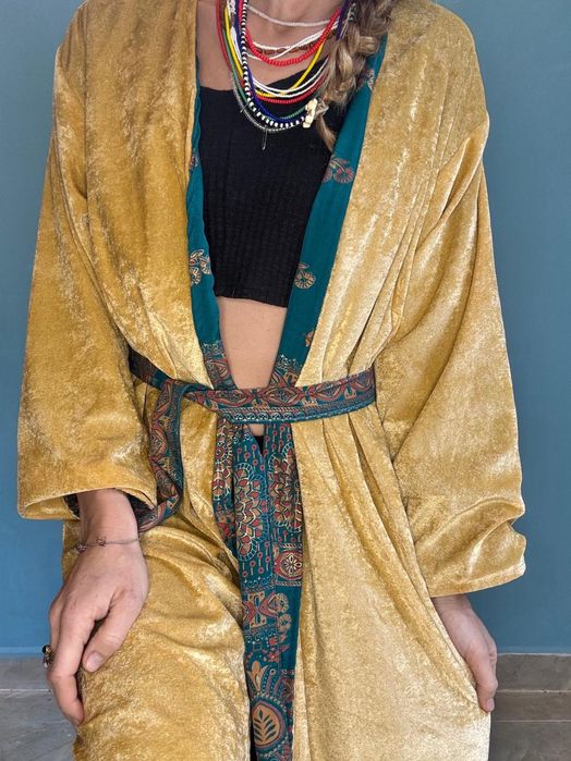 Płaszcz kimono narzutka boho Indie