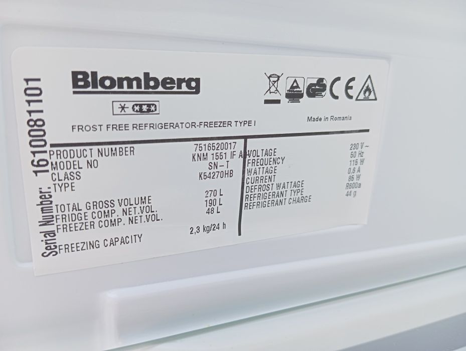 Встраиваемый холодильник Blomberg No-frost 177см из Германии ГАРАНТИЯ