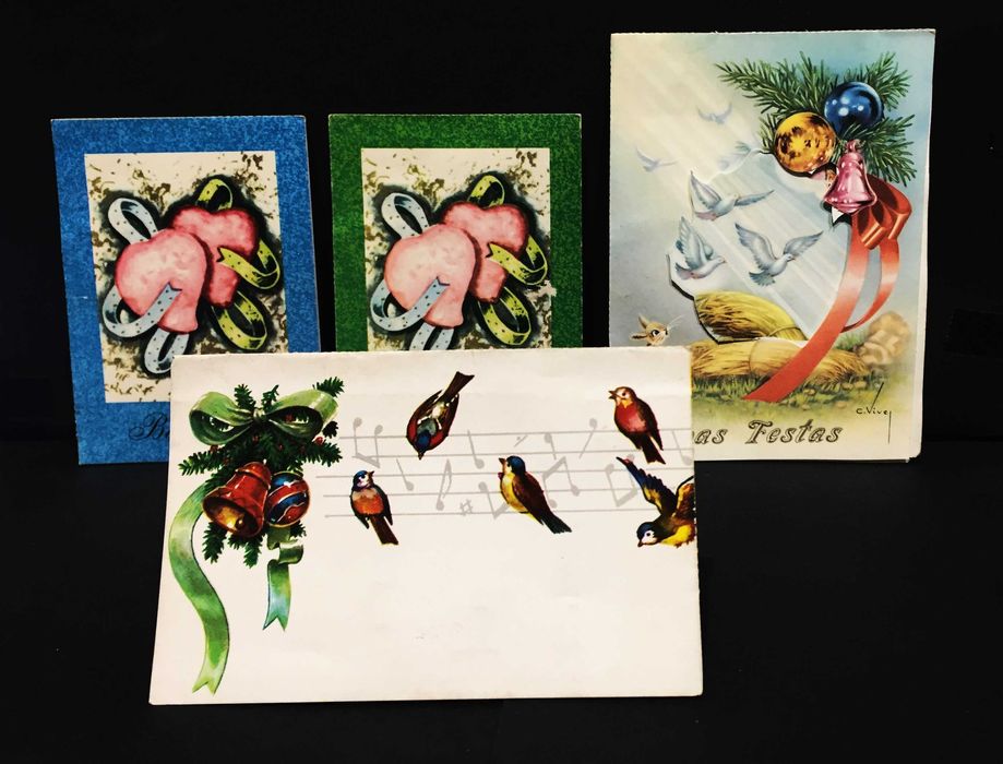 6 Postais de Natal de Boas Festas antigos - anos 60/70