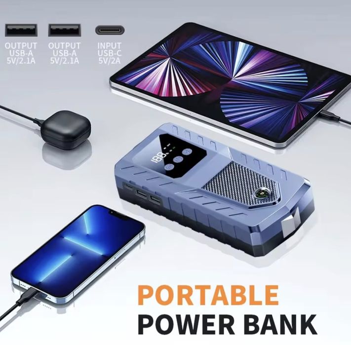 Автомобільний стрибковий стартер 16800mAh-3000A (бустер_джампер)