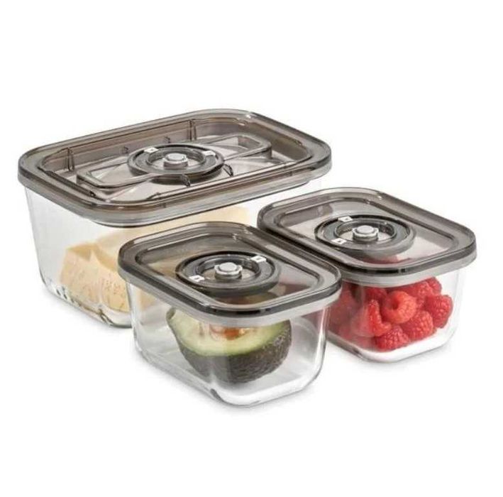 Набір скляних вакуумних контейнерів Caso VacuBoxx Eco-Set 3шт. 1177 вакуумний посуд