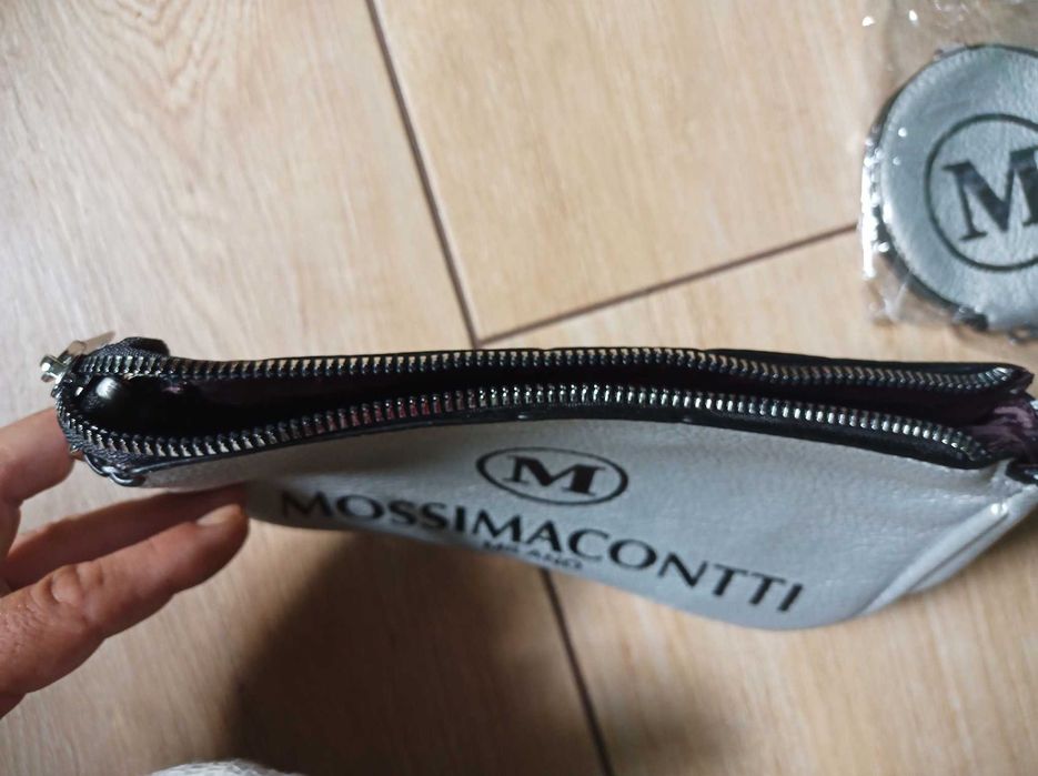 Torebka Massimo Contti Milano 3w1 srebrna nerka kopertówka portfelik