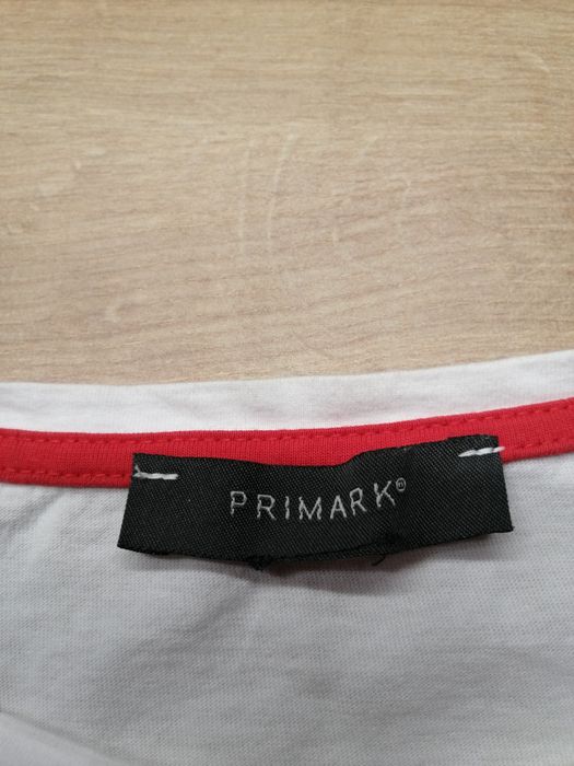 Koszulka bawełniana biała krotka Primark S/36/8 Smile