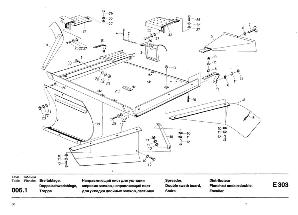 Katalog części do pokosówki Fortschritt E 302, E 303 i E 303B