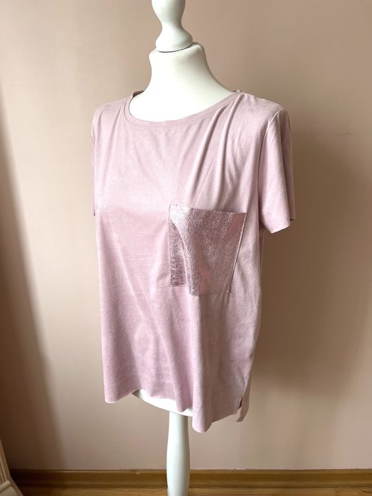 T-shirt z kieszenią bluzka z krótkim rękawem kobieca oryginalna