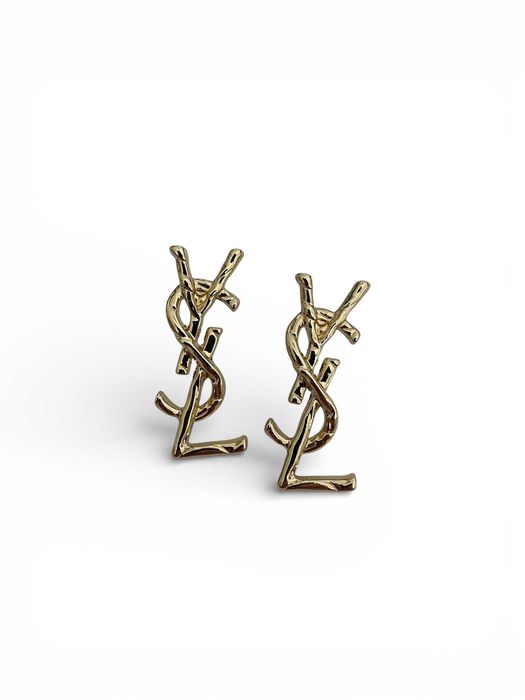 Ysl yves saint laurent slp kolczyki złote