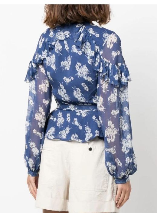 Розкішна блуза з баскою на запах від Ralph Lauren