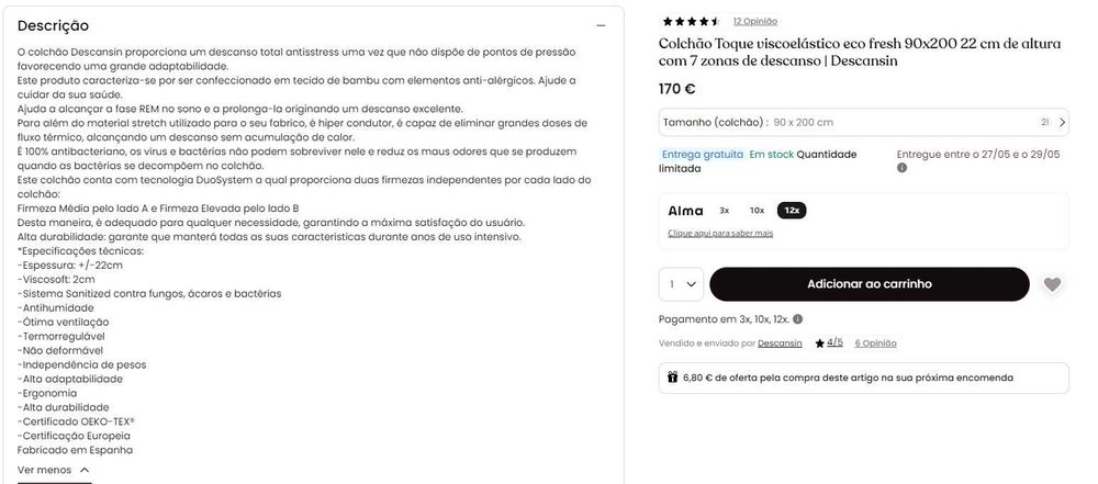 Cama de Criança +  Colchão 90cmx200cm