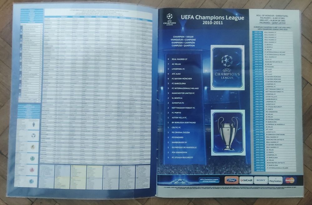 Caderneta Completa Champions League 2010/11