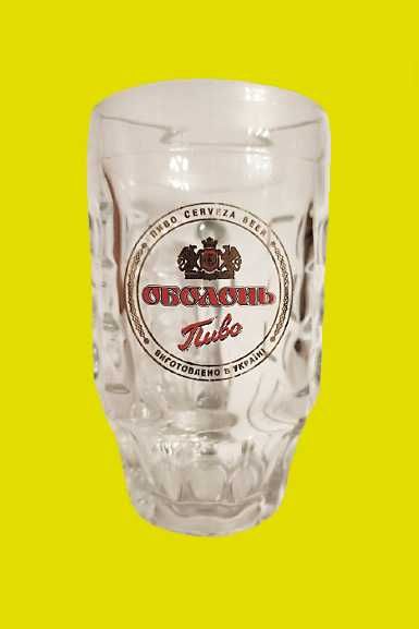 Коллекционный пивной бокал граненное стекло 0,5л Оболонь Італия