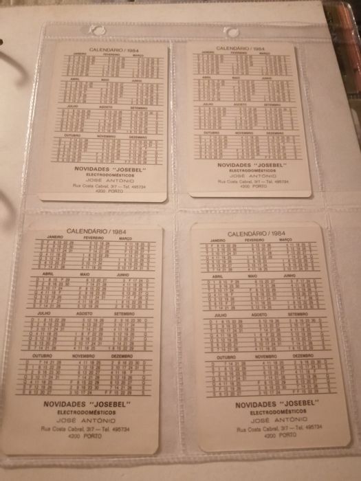 Calendários de bolso (1984) | Lisboa (antiga)