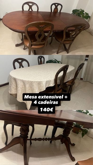 Mesa Extensível + 4 cadeiras