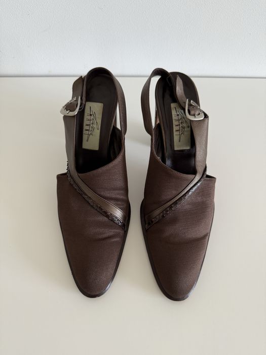 Vintage Lara Manni Leather Heels - buty ze skóry