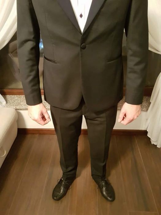 Czarny Garnitur męski