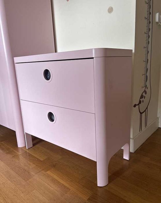 Cômoda BUSUNGE com 2 Gavetas – Rosa