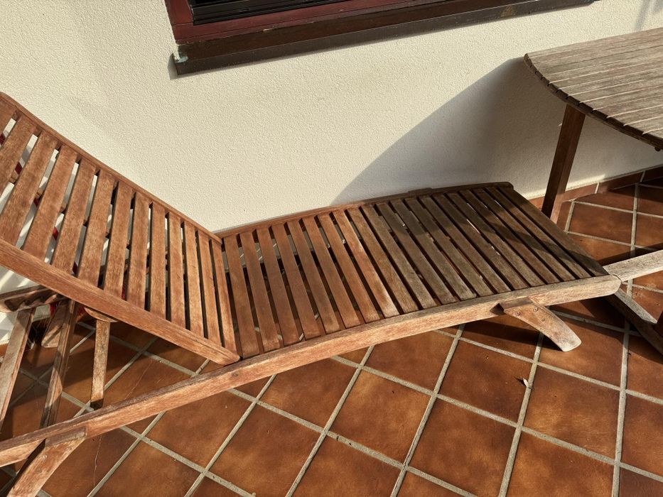 Zestaw do ogrodu, stół, krzesła, leżak