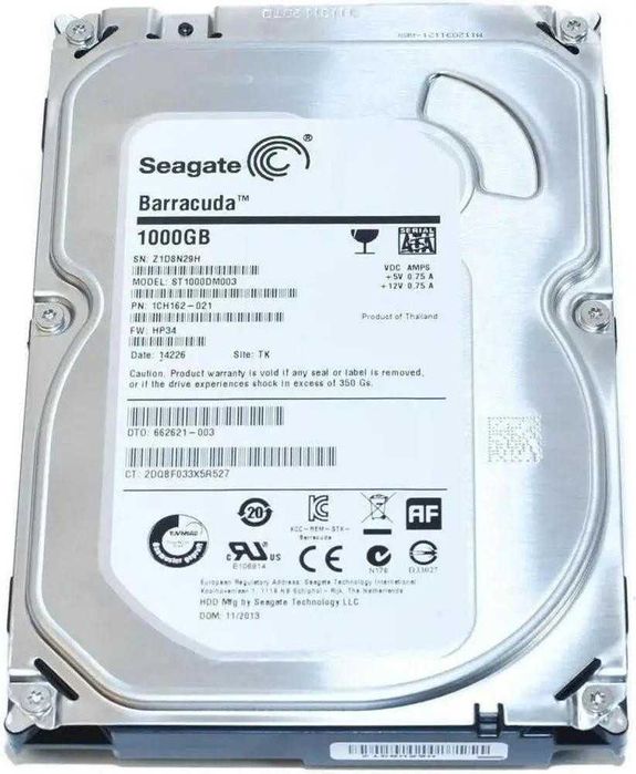 HDD SATA 1.0TB Seagate Barracuda 7200.14 7200rpm 64MB (ST1000DM003)