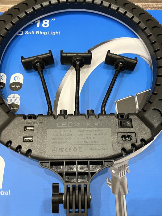Кільцева LED лампа RL-14, RL-18 зі штативом 210см