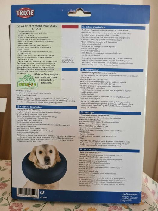 Colar Isabelino Insuflável para Cão Pequeno a Médio - Novo!