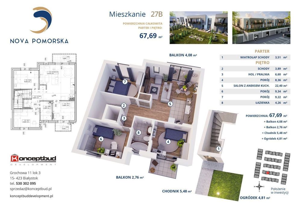 Nova Pomorska | mieszkanie 27B | 67.69 m2