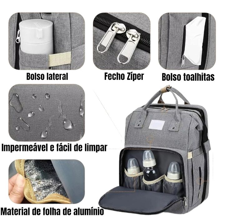 Mochila maternidade com USB - baixa de preço64730096820737124