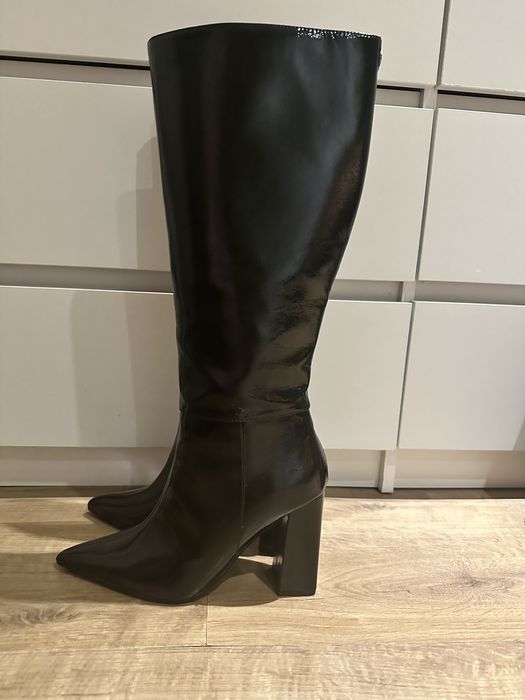 NOWE Kozaki na słupku czarne