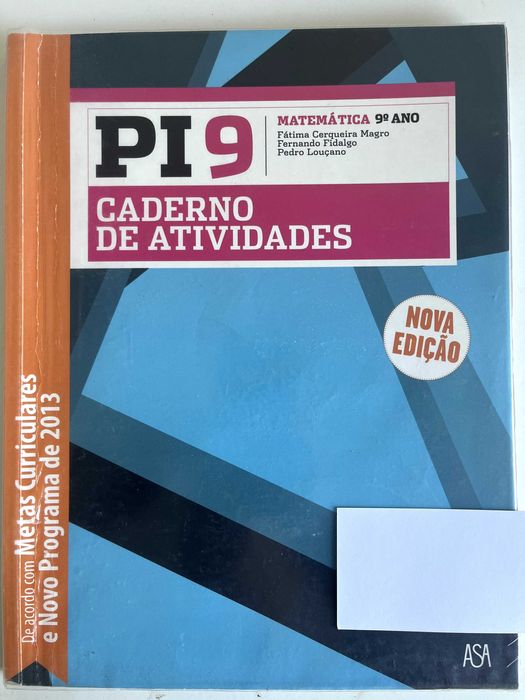 Livro/manual escolar PI9 matemática + Caderno de atividades