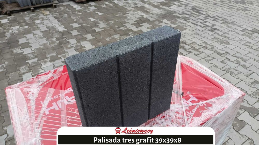 Palisada betonowa tres 40 cm grafit - schody, taras