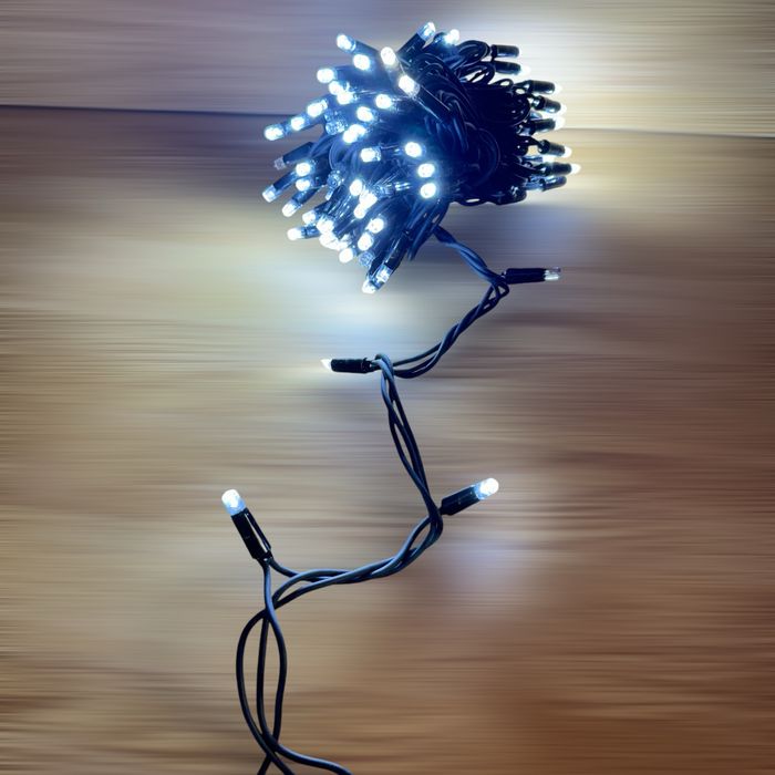 Світлодіодна гірлянда нитка 10 м 100 лед, сполучна, IP65,чорний провід