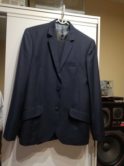 Garnitur męski Lansier granatowy slim M