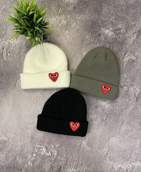 Шапка Comme des Garçons • тепла зимова шапка • one size • 3 кольори