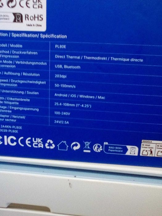 Impressora Térmica Polono PL80E Bluetooth Nova em Caixa