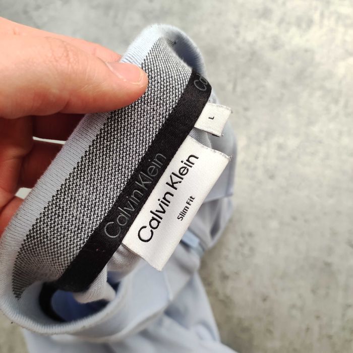 MĘSKA Koszulka PREMIUM Błękitna Polo Suwak Calvin Klein GOLF Klasyka