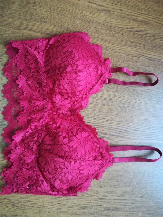 Stanik koronkowy A bordowy NOWY