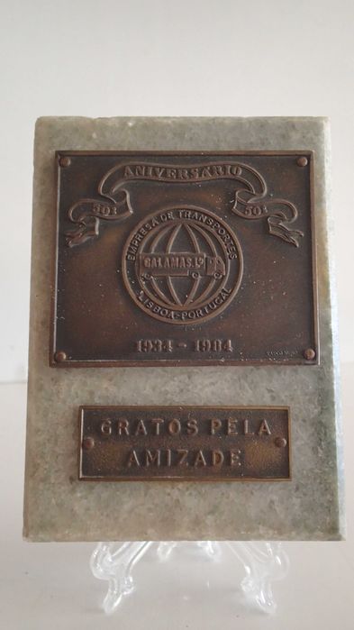 Placa do 50º Aniversário ,Transportes GALAMBAS , Lda