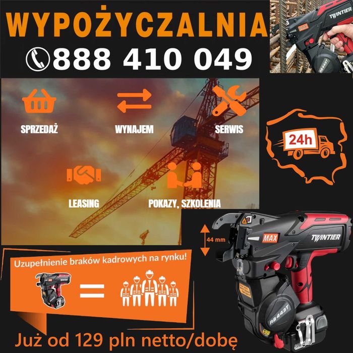 Wynajem Wiązarki MAX –wypożyczalnia testy szkolenie cała Polska FV,24H