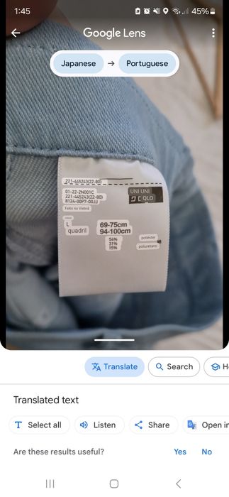 Uniqlo ultra strech leggins novo de algodão