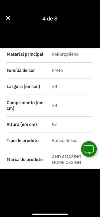 Banco de bar ou cozinha alto