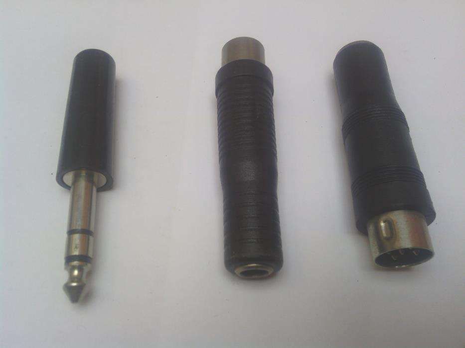 Ficha tipo cavilha 2,5 ou 3,5 ou 6,35mm stereo RCA simples ou duplo