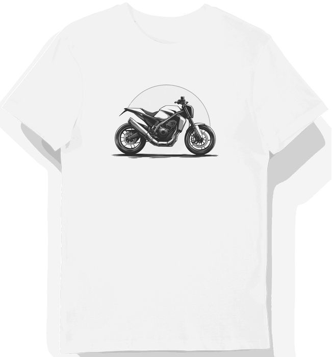Koszulka męska biała z motywem turystycznym motocykla Husqvarna XL