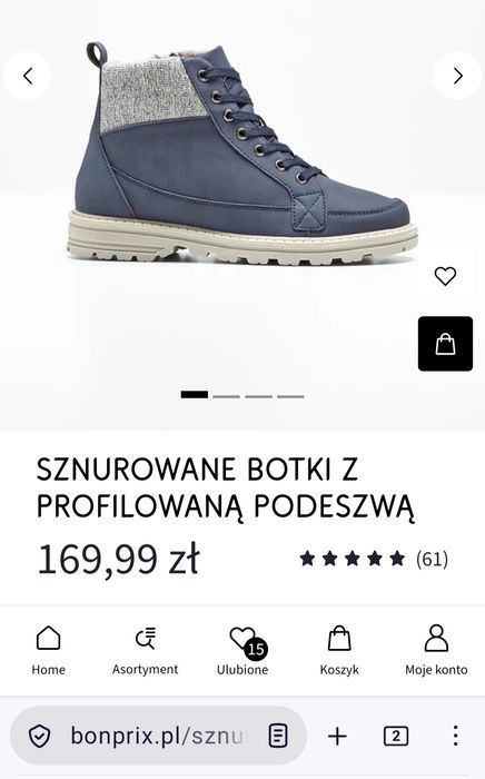 Buty botki ,,BPC" z profil. podeszwą+inne/43