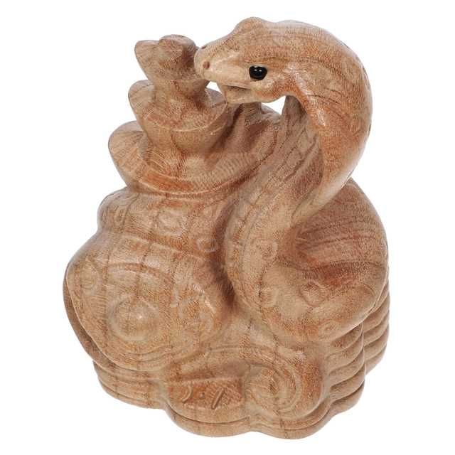 PRETYZOOM – Zestaw 3 drewnianych figurek węża z drewna brzoskwiniowego