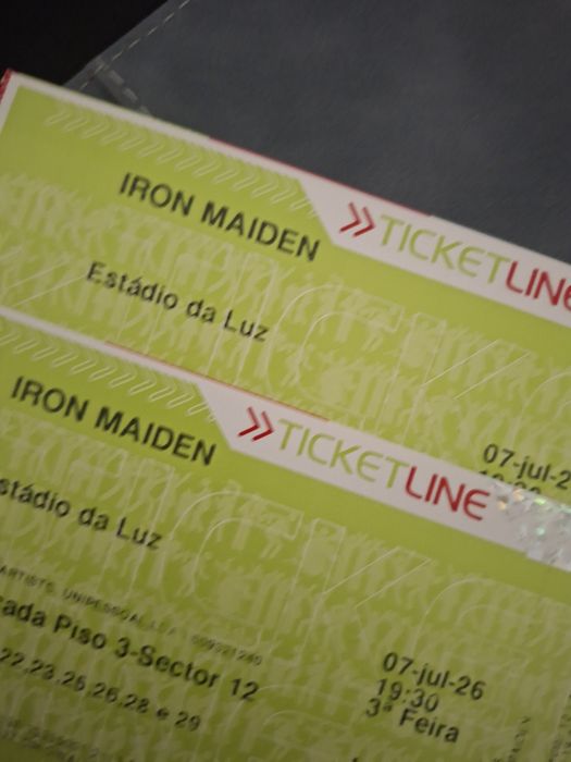 Ingressos para o Iron Maiden