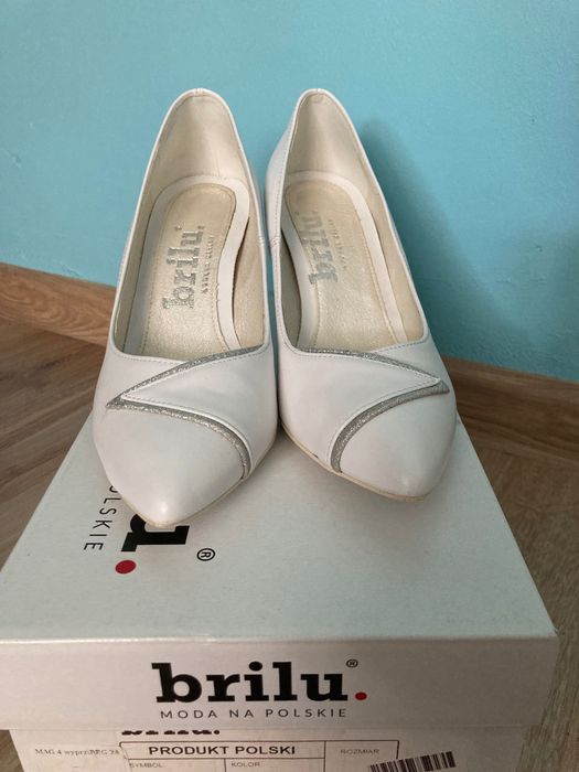 Buty ślubne 37 brilu szpilki