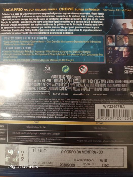 Blu Ray O Corpo Da Mentira